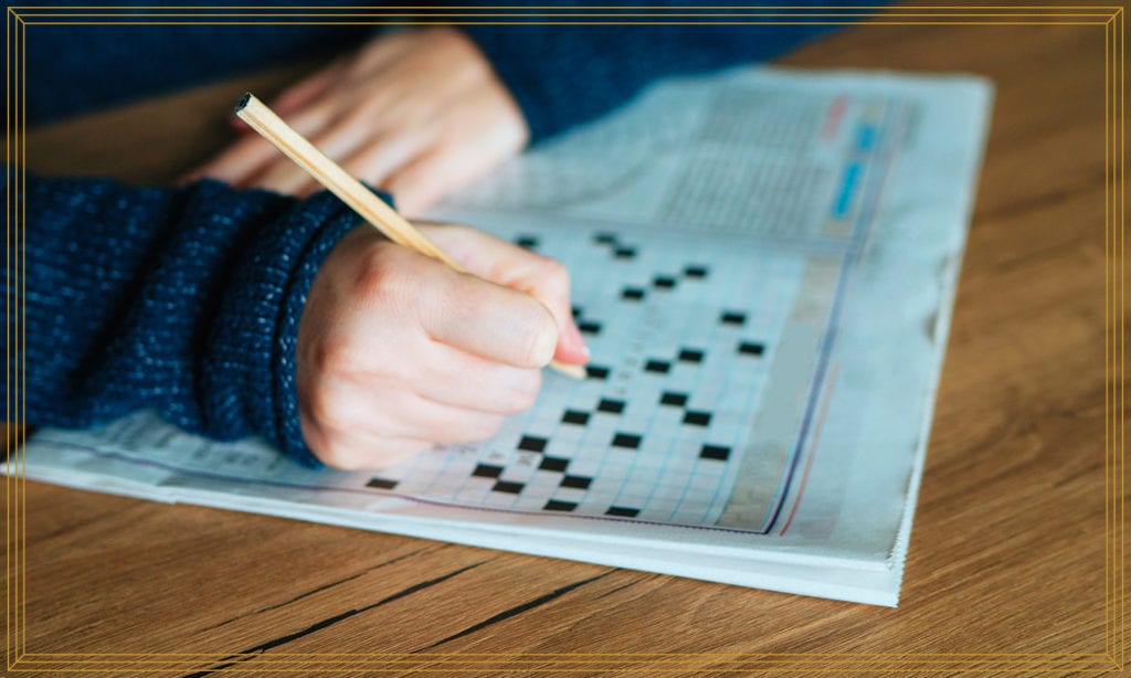 kid doing crossword