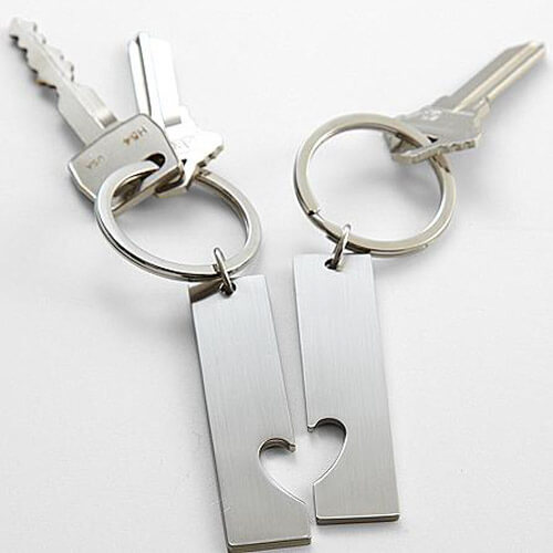 Romantic Gift Idea for Her by Gifts.com - Couple's Key Chain