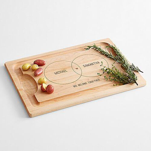 Romantic Gift Idea for Her by Gifts.com - Couple's Wood Diagram Cutting Board