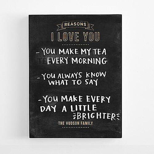 Romantic Gift Idea for Her by Gifts.com - Reasons I Love You Chalkboard