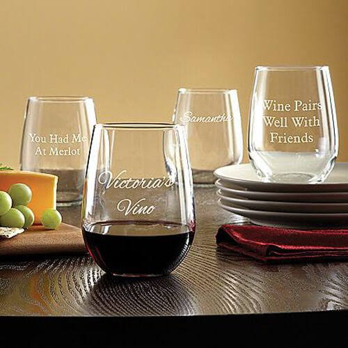 Romantic Gift Idea for Her by Gifts.com - Stemless Glass Wine