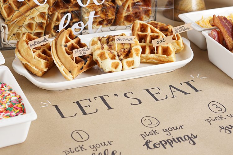 waffles on craft paper